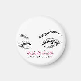 Makeup Artist Lash Brows Black and White Simple Magnet