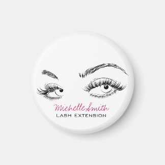 Makeup Artist Lash Brows Black and White Simple Magnet