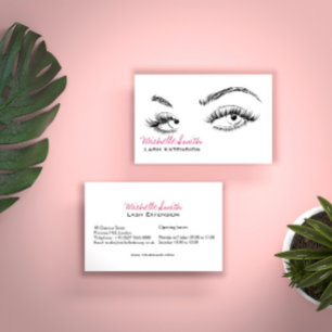 Makeup Artist Lash Brows Black and White Simple Visitkort