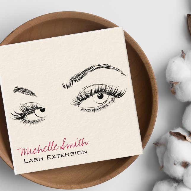 Makeup Artist Lash Brows Black White Qr Code Fyrkantigt Visitkort (Skapare uppladdad)
