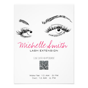 Makeup Artist Lash Brows Black White QR-kod Fototryck