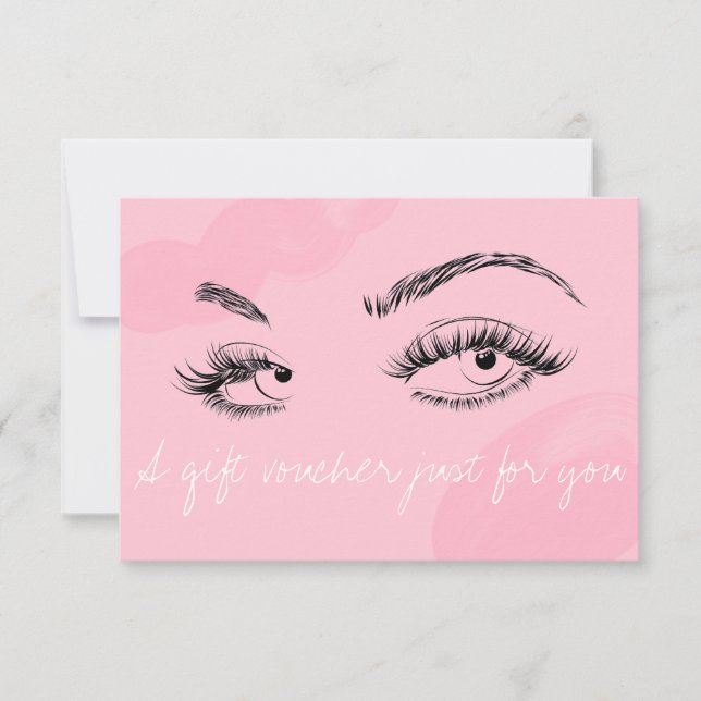 Makeup Artist Lash Brows Rosa Gift Voucher Tack Kort (Framsida)