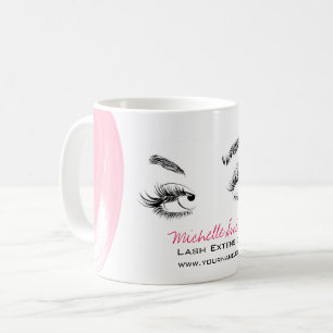 Makeup Artist Lash Brows Rosa Watercolor Push Kaffemugg