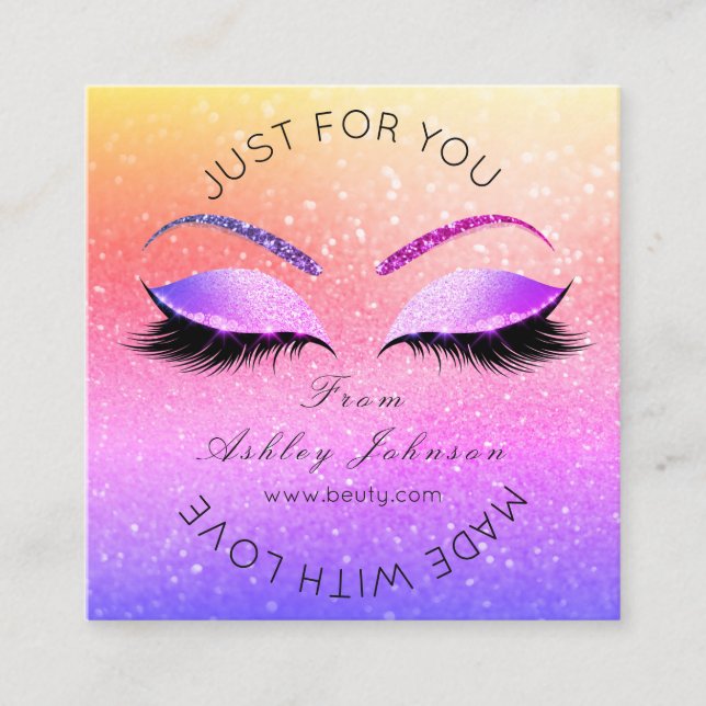 Makeup Artist Lash Buagie Dall Classy Fyrkantigt Visitkort (Framsida)