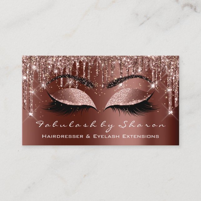 Makeup Artist Lash Confetti Ro Brown Drives Visitkort (Framsida)