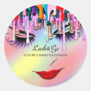 Makeup Artist Lash Extension driver Ombre Pastels Runt Klistermärke