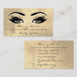 Makeup Artist Lash Extension Guld Esthetician Visitkort