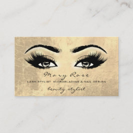 Makeup Artist Lash Extension Guld Esthetician Visitkort