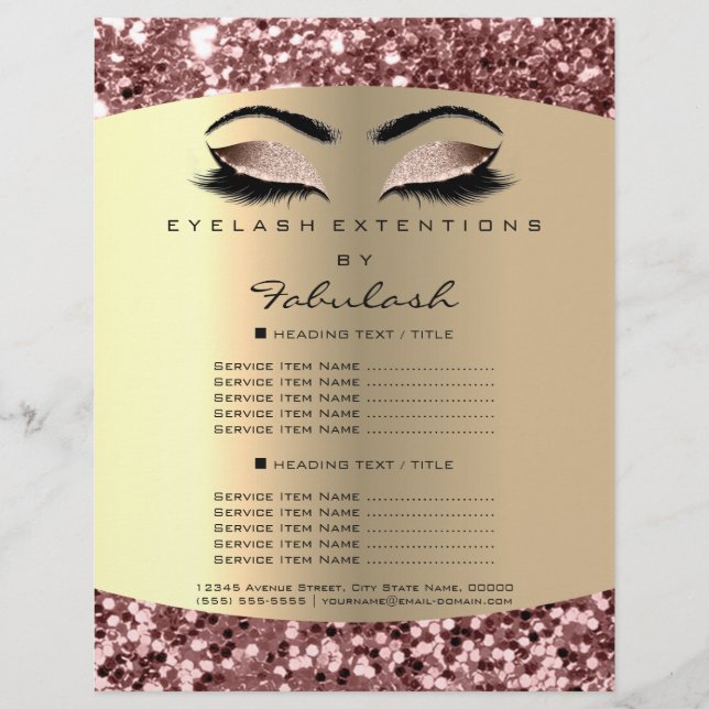 Makeup Artist Lash Extension Ro Guld Flyer Pris (Framsidan)