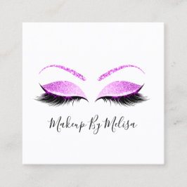 Makeup Artist Lash Extension  Rosa Fuchsia Fyrkantigt Visitkort