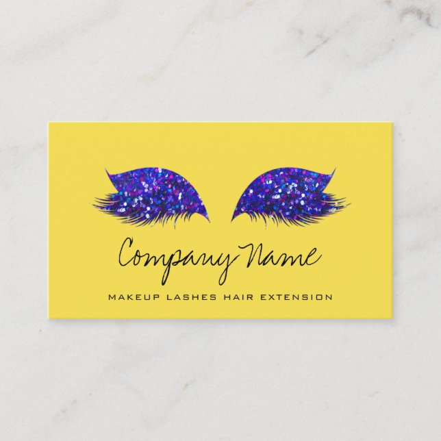 Makeup Artist Lash Extension, Royal Blue Gult Tidsbeställning Kort (Framsida)
