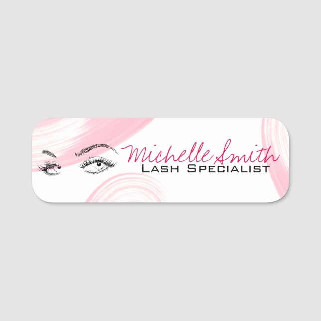 Makeup Artist Lash Extensions Lash Brows Rosa Namnbricka (Framsida)
