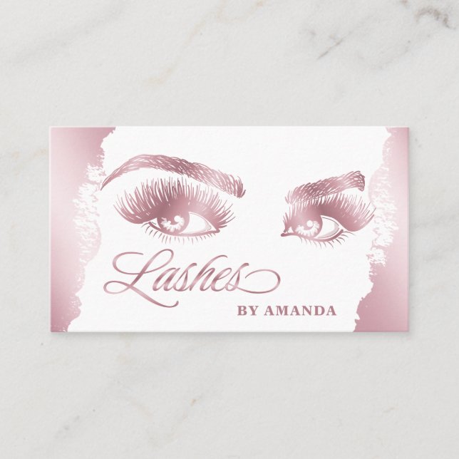 Makeup artist Lash Eyebrow Lash Ro Guld Visitkort (Framsida)
