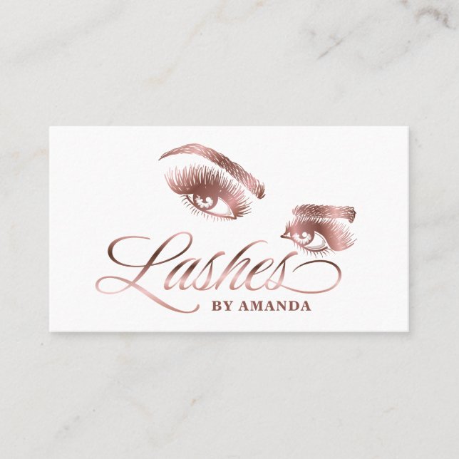 Makeup artist Lash Eyebrow Lash Ro Guld Visitkort (Framsida)