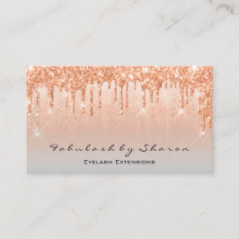 Makeup Artist Lash Glitter Dricks Coral Grått Visitkort