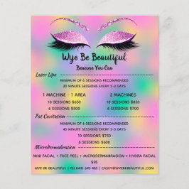Makeup Artist Lash Glitter Pris List Hairdresser Flygblad