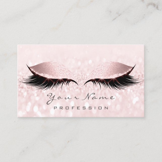 Makeup Artist Lash Grått Rosa-avtalskort Tidsbeställning Kort (Framsida)