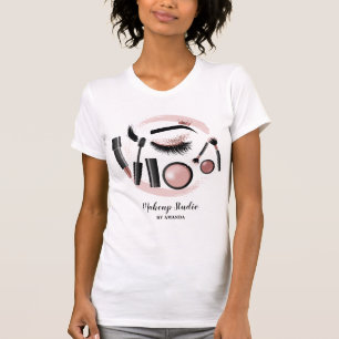 Makeup Artist Lash Mascara Lipstick Ro Guld T Shirt