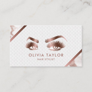 Makeup Artist Lash Ögon Marble Ro guld Visitkort