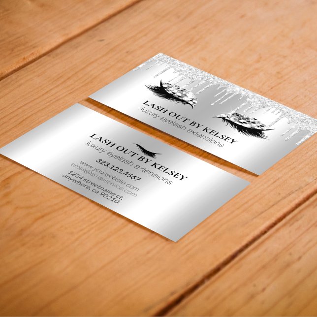 Makeup Artist Lash Platinum Glitter +Silver Drift Visitkort (Skapare uppladdad)