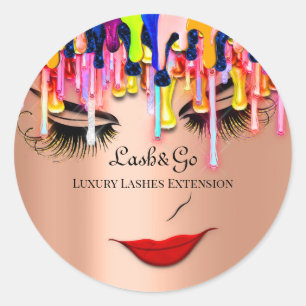 Makeup Artist Lash Product Dricks Red Lip Ro Runt Klistermärke