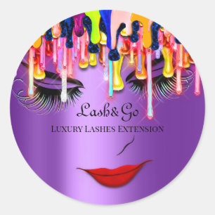 Makeup Artist Lash Product Red Läppar Drives Rainb Runt Klistermärke