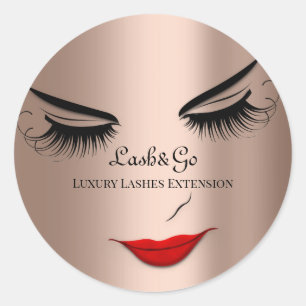Makeup Artist Lash Product Red Läppar Ro Runt Klistermärke