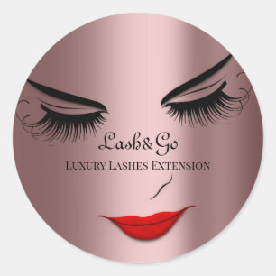 Makeup Artist Lash Product Red Läppar Ro Runt Klistermärke