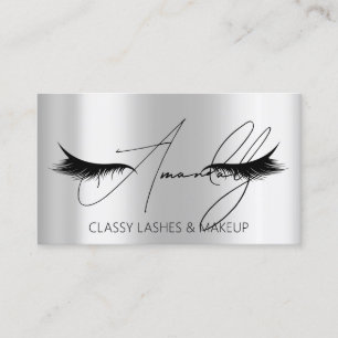 Makeup Artist Lash QR LOGOTYP Microblade Silver Gr Visitkort