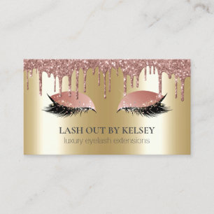 Makeup Artist Lash Ro Guld Glitter Drips + 14k Visitkort