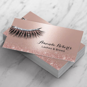Makeup Artist Lash Ro Guld Glitter Eyelash Visitkort