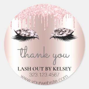 Makeup Artist Lash Ro Quartz Glitter Rosa Drift Runt Klistermärke