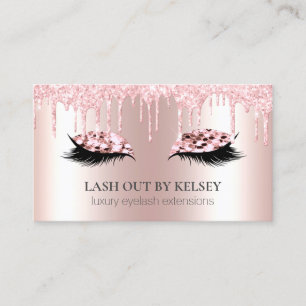Makeup Artist Lash Ro Quartz Rosa Glitter Drift Visitkort