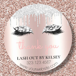 Makeup Artist Lash Rosa & Platinum Glitter Drives Runt Klistermärke