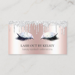 Makeup Artist Lash Rosa + Platinum Glitter Drives Visitkort