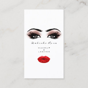 Makeup Artist Lash Smoky Ro Red Läppar Kiss Visitkort
