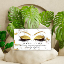 Makeup Artist Lash White Marble Guld Studio