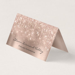 Makeup Artist Lashes Tropfen Rose Blush Confetti Visitkort