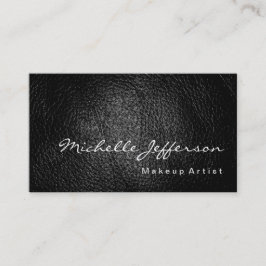 Makeup Artist Leather Background Minimalist Modern Visitkort