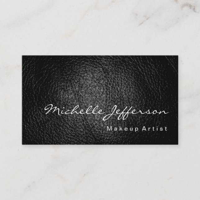 Makeup Artist Leather Background Minimalist Modern Visitkort (Framsida)