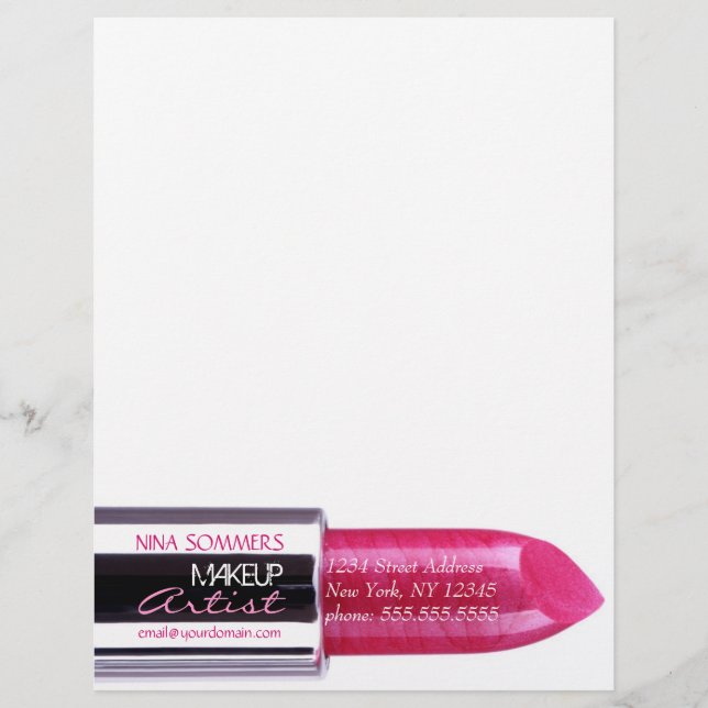 Makeup Artist Letterhead Brevhuvud (Framsida)