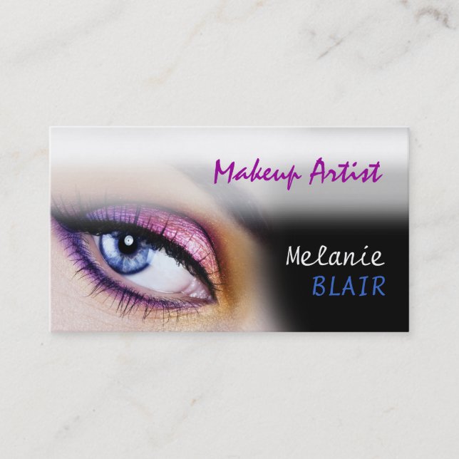 Makeup Artist Lila Öga Affärskort Visitkort (Framsida)