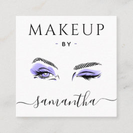 Makeup Artist Lila Öga Bold Social Media QR-kod Fyrkantigt Visitkort