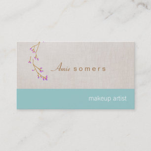 Makeup Artist Linen ser fin Budding Gren Visitkort