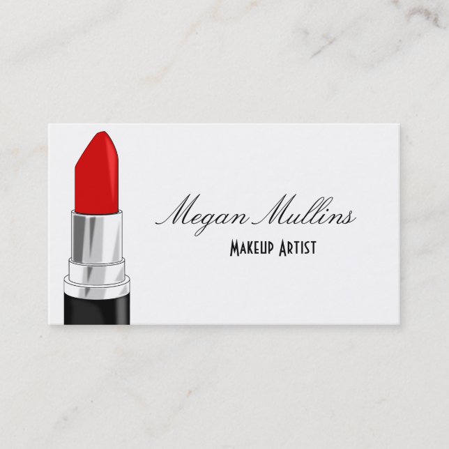 Makeup Artist Lipstick-Affärskort Visitkort (Framsida)