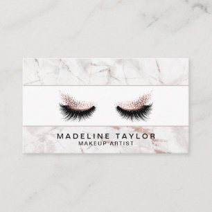 Makeup artist Long Lash Glitter Ro Guld Marble Visitkort