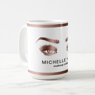 Makeup Artist Long Lash Ro Guld Ögon Brows Kaffemugg