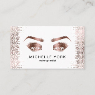 Makeup Artist Long Lash Ro Guld Ögon Brows Visitkort