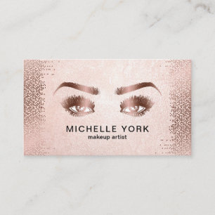 Makeup Artist Long Lash Ro Guld Ögon Brows Visitkort