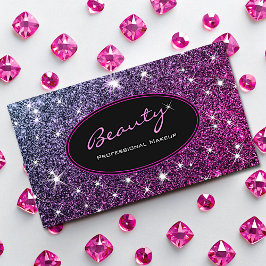 Makeup Artist Luminous Rosa Lila Ombre Glitter Visitkort